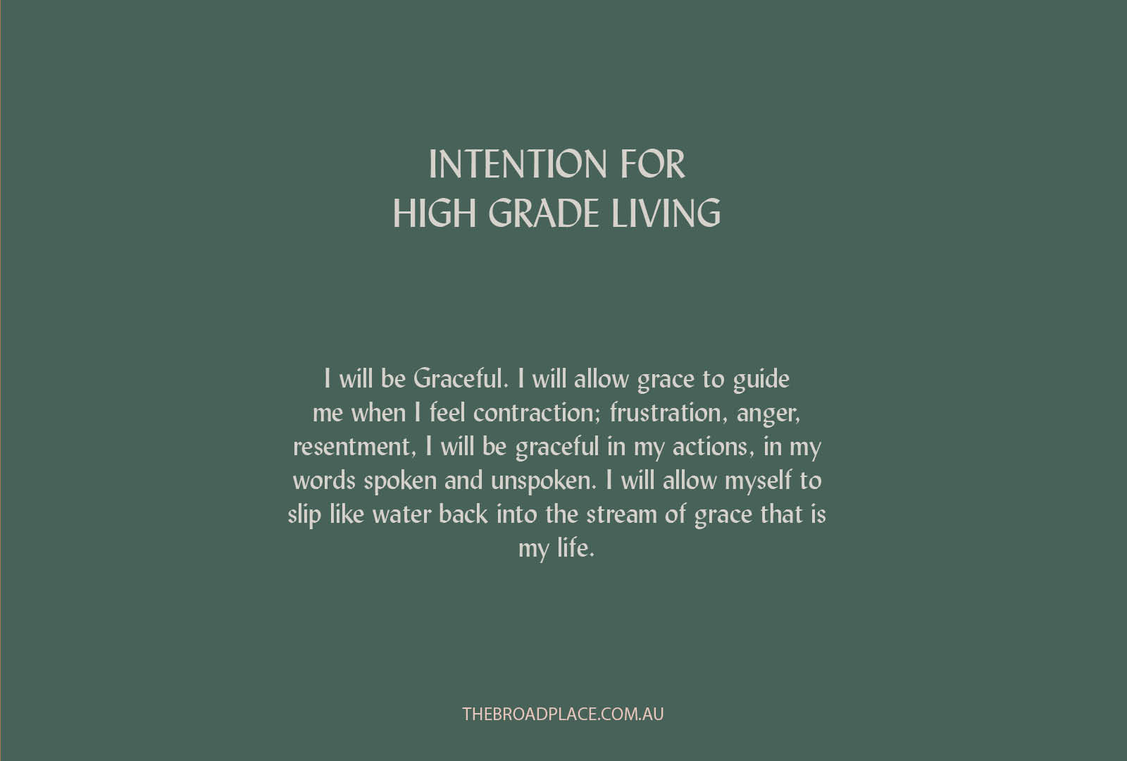 L E T T E R – GRACE Intention Setting For The Week Ahead