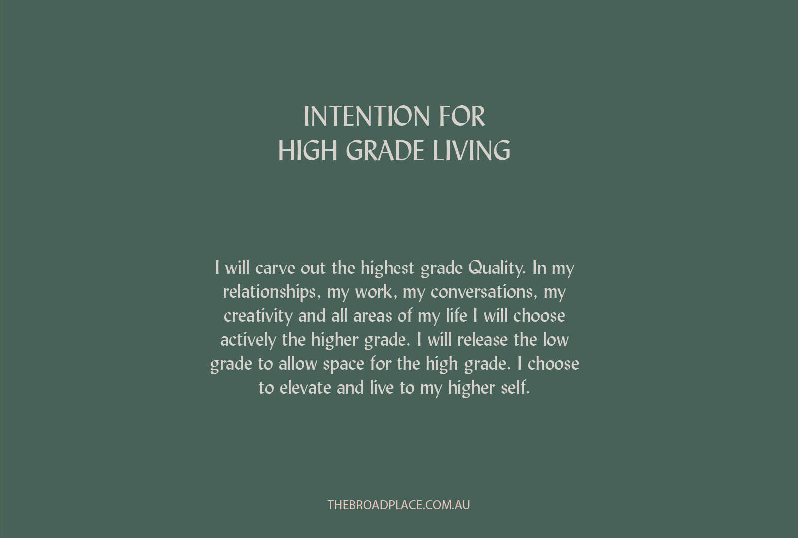 L E T T E R – QUALITY Intention Setting For The Week Ahead