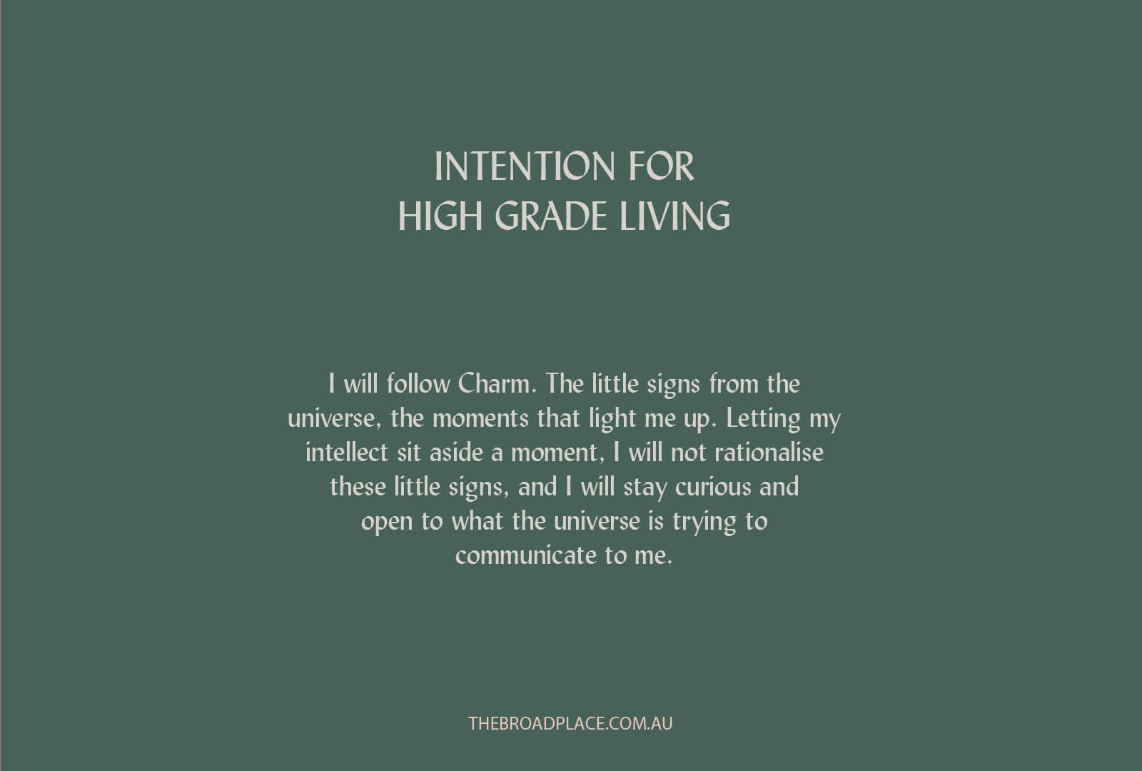 L E T T E R – CHARM Intention Setting For The Week Ahead