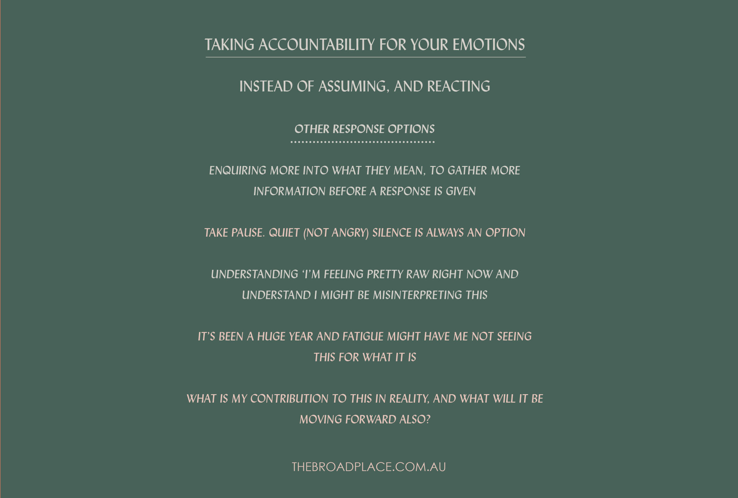 L E T T E R from Jac – How To Take Accountability For Your Emotions