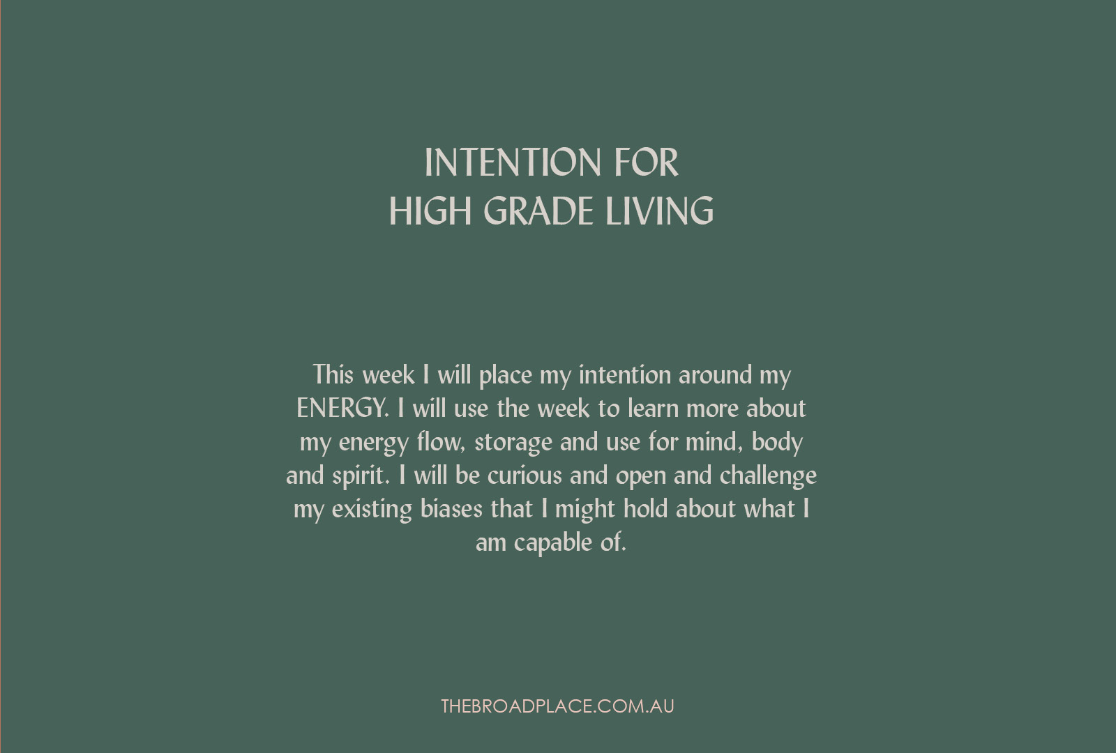 L E T T E R – ENERGY Intention Setting For The Week Ahead