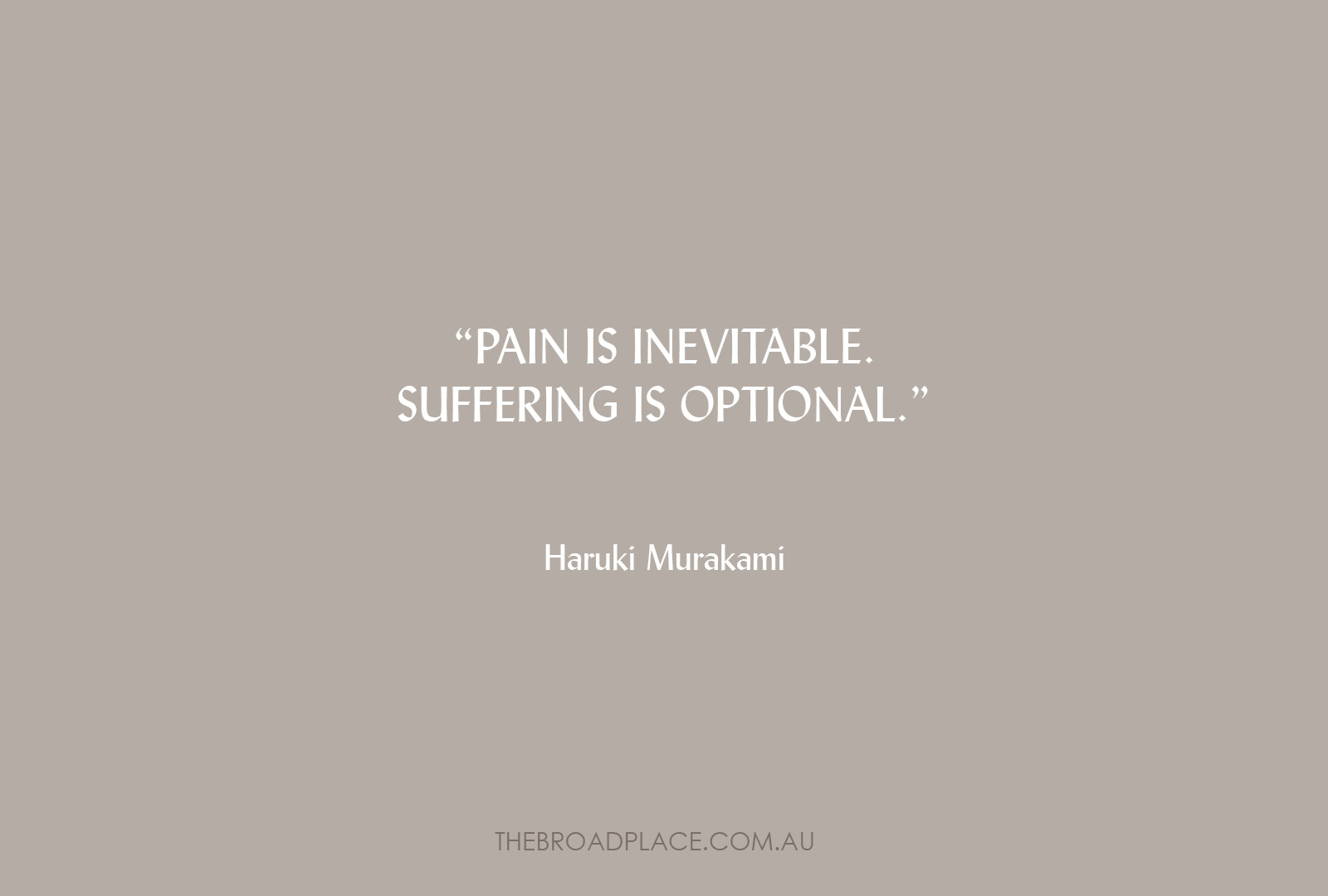 L E T T E R from Jac – Suffering Is Optional