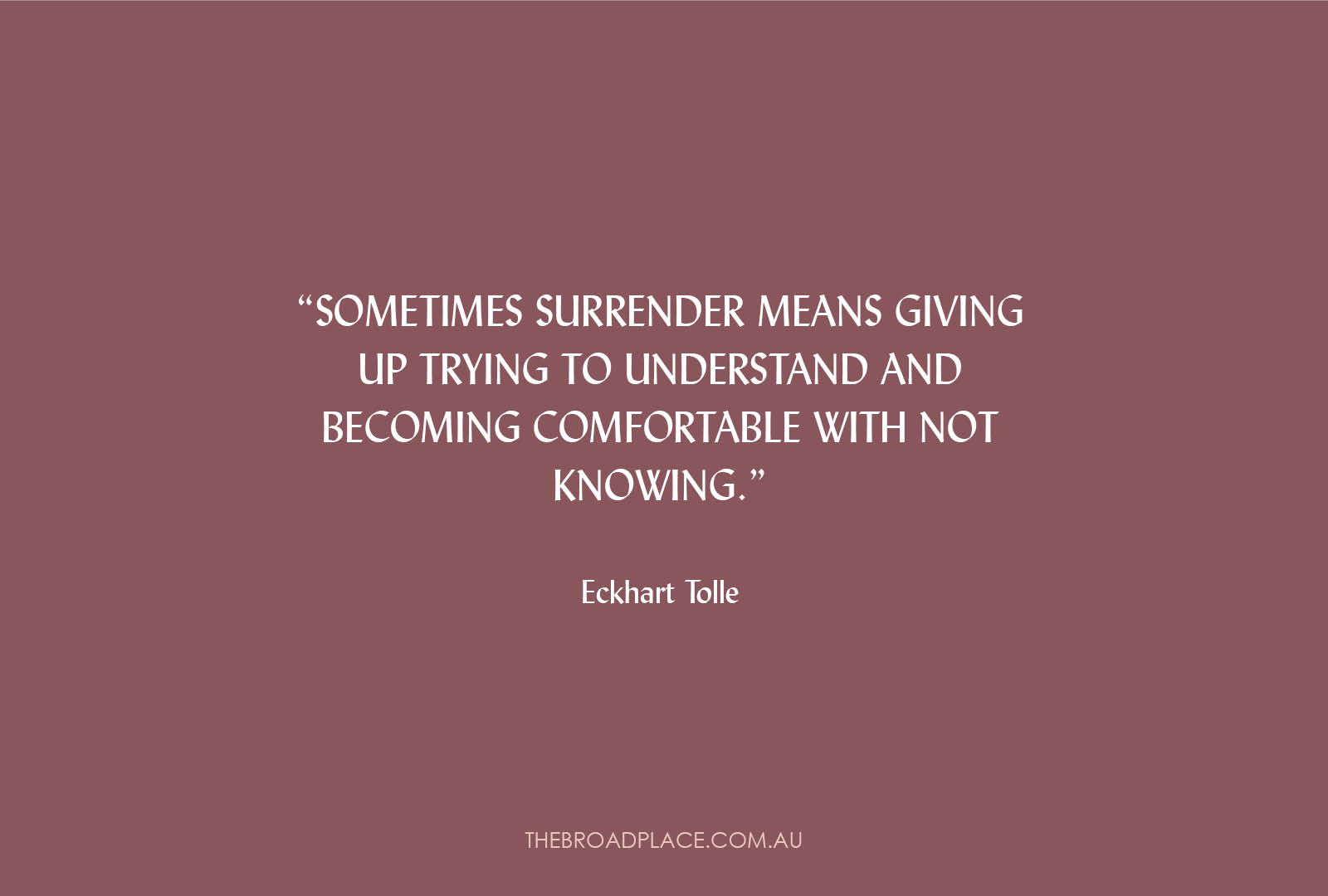 L E T T E R from Jac – Surrender