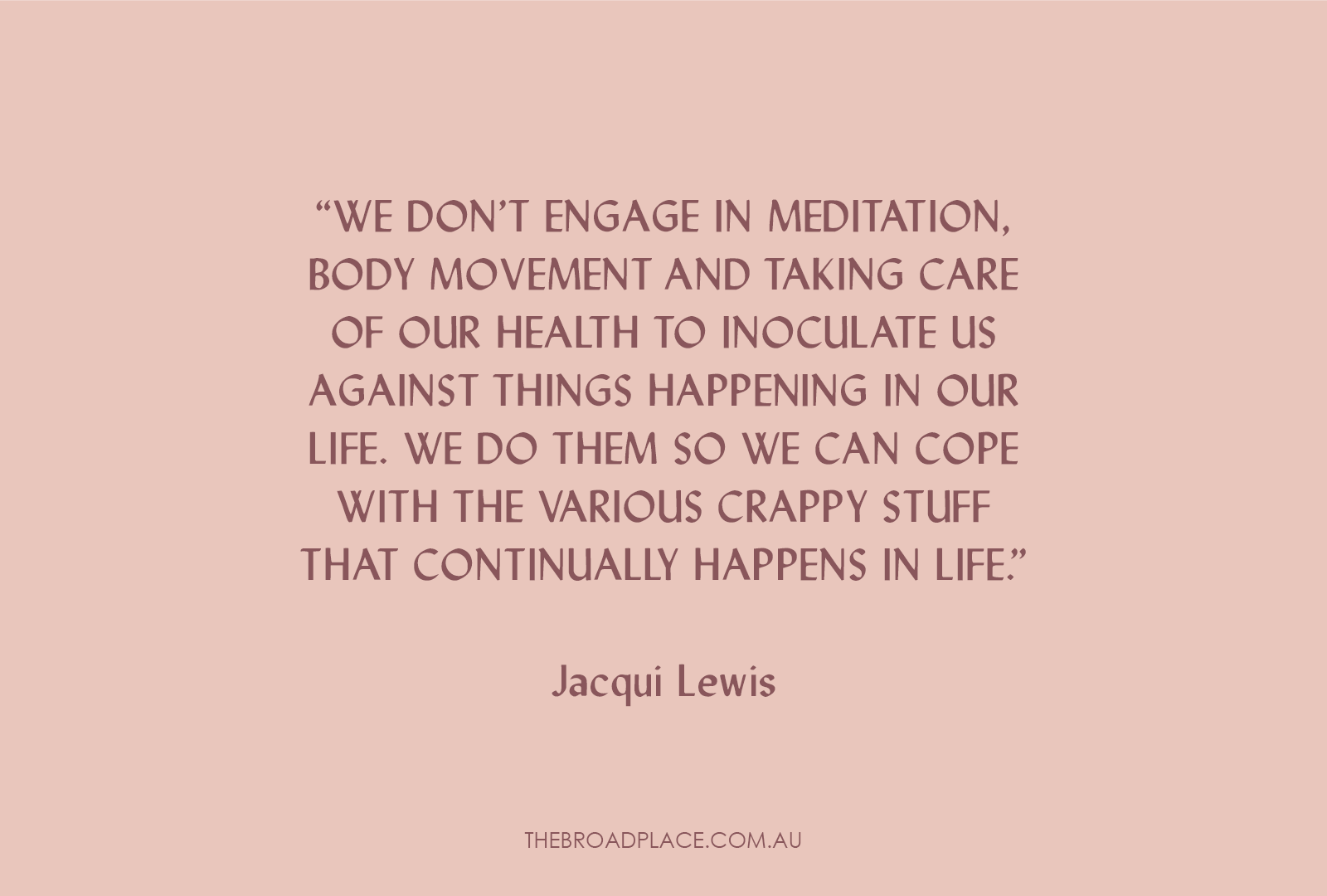 L E T T E R from Jac – Getting Back To The Intention